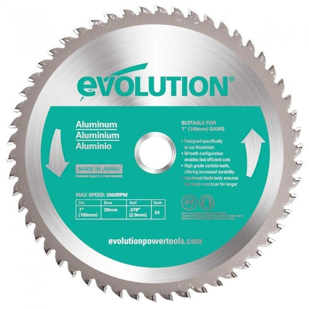 Диск EVOLUTION EVOBLADEAL 180х20х2,0х54 по алюминию. диск пильный evolution 90tblade 355х2 4х25 4х90 по нержавеющей стали