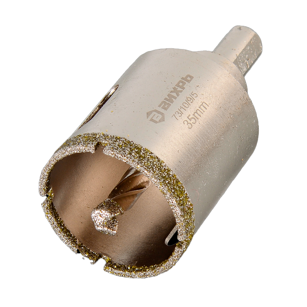 Коронка алмазная Вихрь по керамограниту/керамике, 35 мм коронка алмазная энкор по керамограниту ф83мм 9450