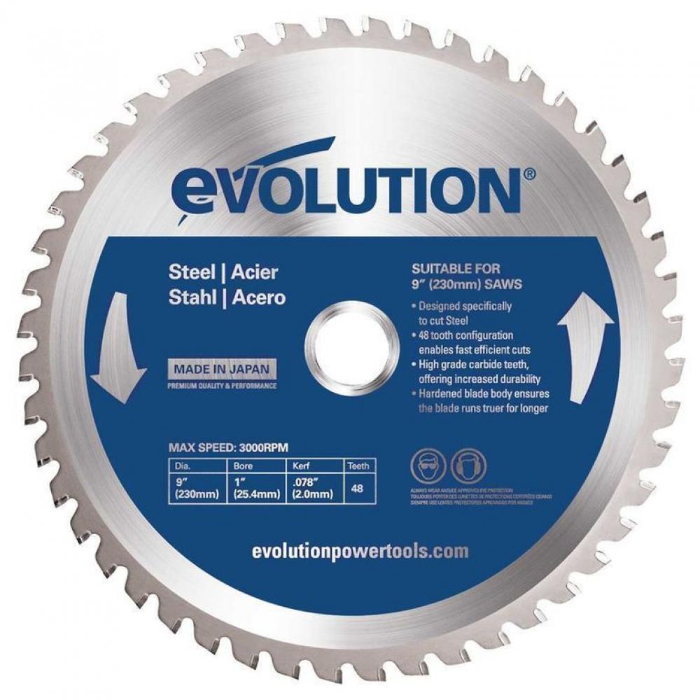 Диск пильный Evolution EVOBLADE230 230х25,4х2,0х48 по стали ТСТ. диск пильный evolution fury 165 мм универсальный