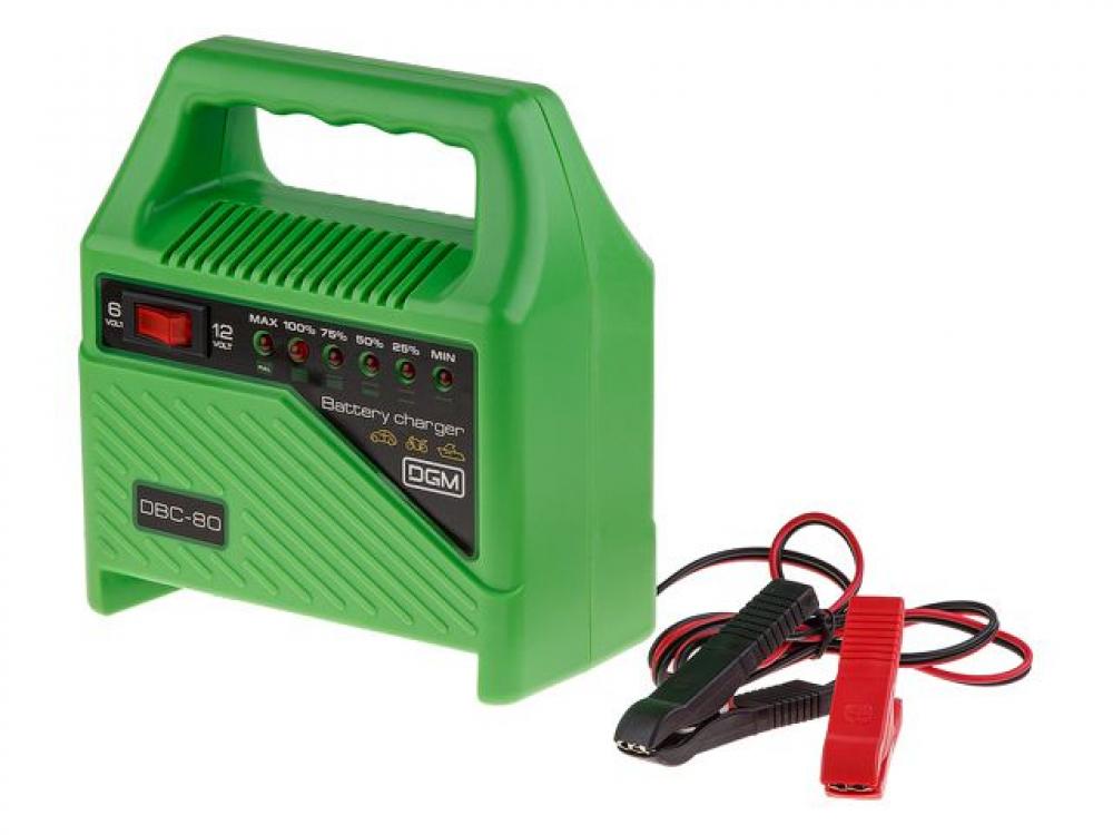 Зарядное устройство DGM DBC-80 (6 В / 12 В; 6 А; 5 - 80 А*ч) зарядное устройство fubag micro 80 12 [68825]
