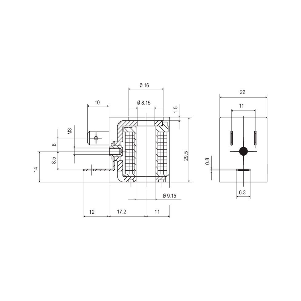 Катушка электромагнитная (соленоид) Aignep SOL01024C1000, 24V, 3 Вт в  Москве купить по низкой цене - отзывы, фото, характеристики