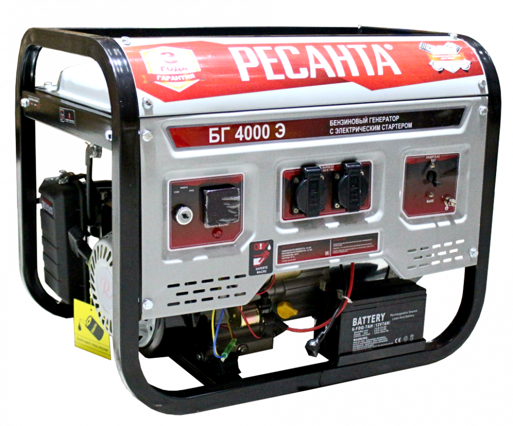 Электрогенератор БГ 4000 Э Ресанта свечи patriot l7r для двухтактного двигателя калильное число 7 шестигранник 19 мм 841102041