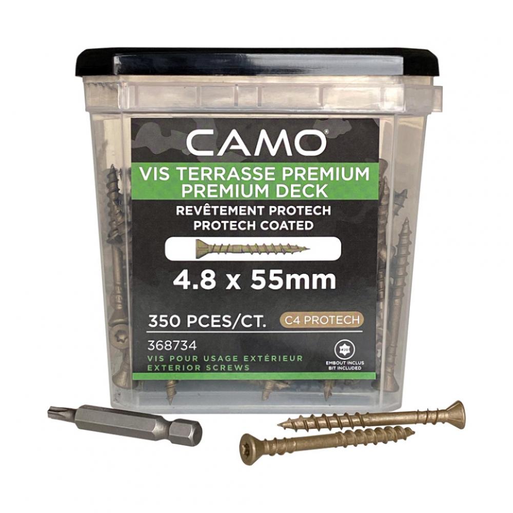 Саморезы CAMO ProTech C4 Premium Decking 4.8x55 mm T20 350шт саморезы camo protech c4 premium decking 4 2x75 mm t25 1oooшт для camo drive
