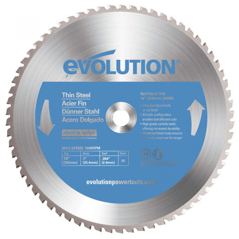 Диск пильный EVOLUTION EVOBLADE355TS 355х2,4х25,4х90 по тонкой стали. диск пильный evolution fury 165 мм универсальный