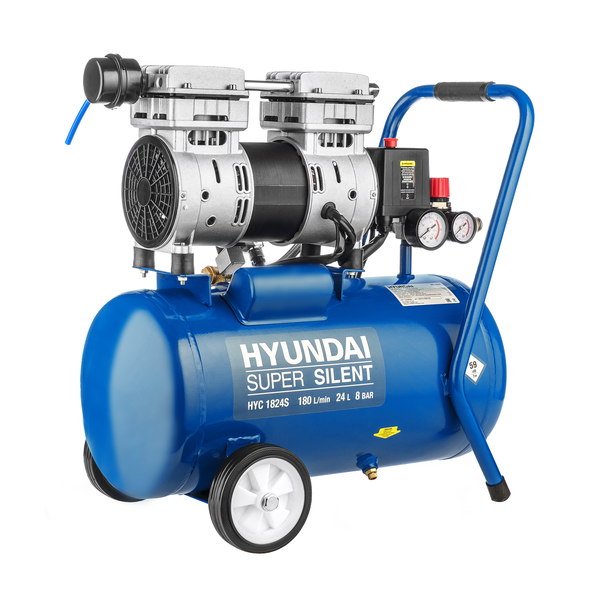 Воздушный компрессор Hyundai HYC 1824S компрессор hyundai hyc 30250lms 50 л 300 л мин 2 квт