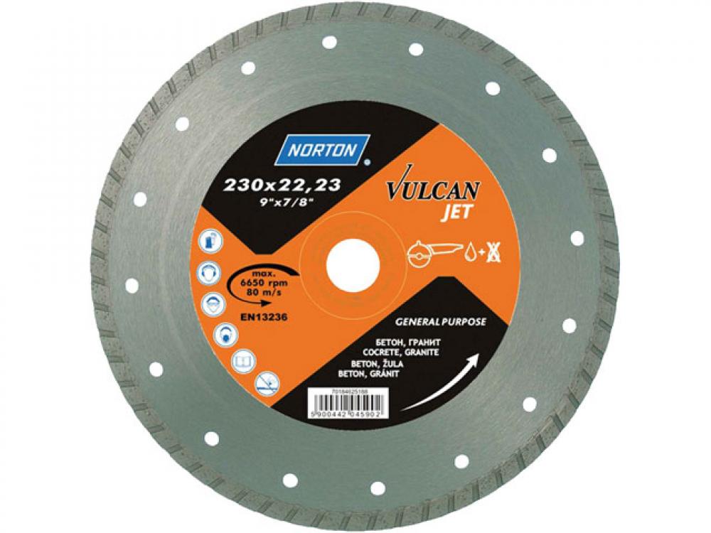 Алмазный круг 125х22.2 мм бетон/трот.плитка Turbo VULCAN JET NORTON (70184625186) войлочный круг norton 125 мм