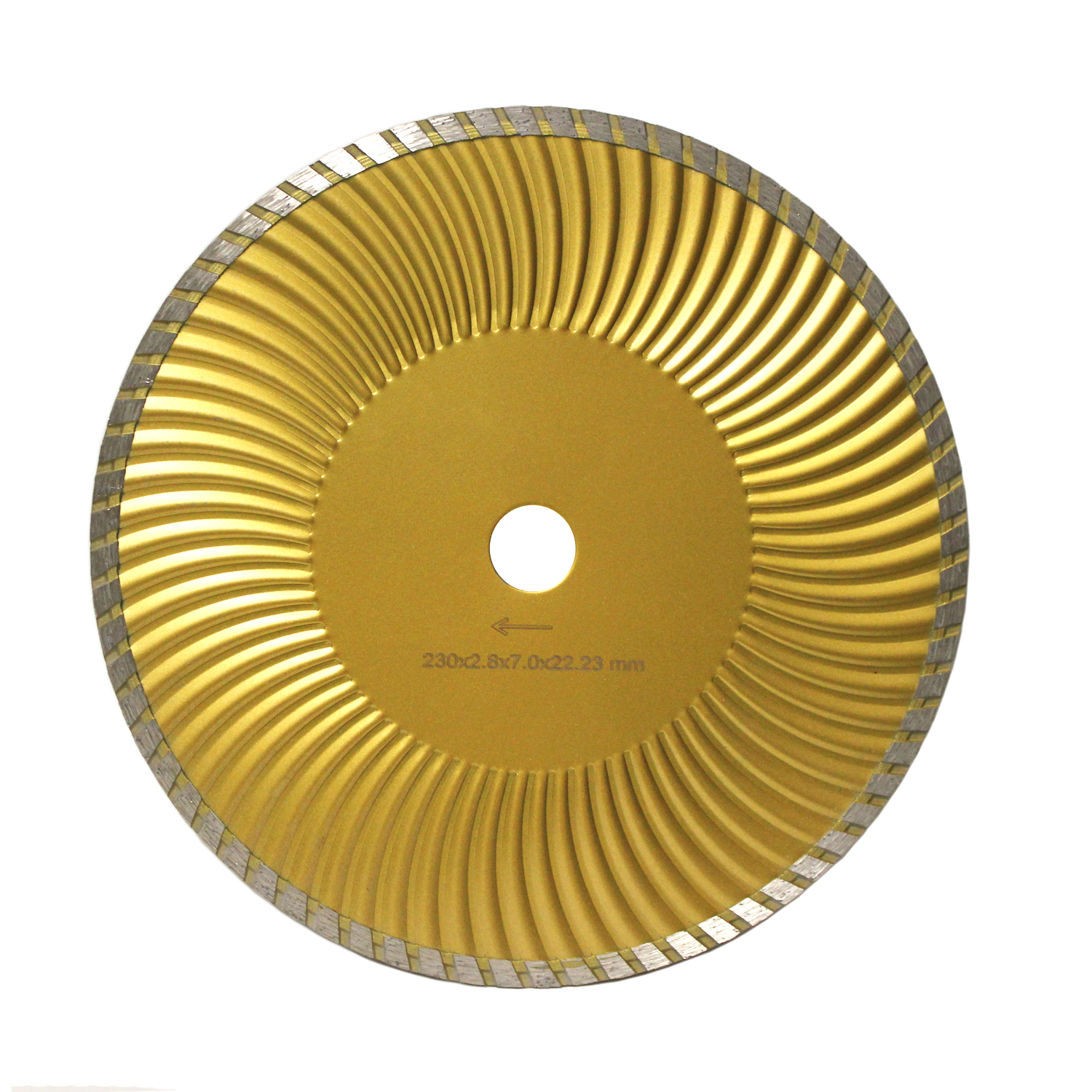 Диск турбо Wave GOLD д.230*22,2 (2,8*7)мм | универсал/dry DIAMASTER диск сегментный laser ultra д 450 2 8 25 4 40 4 0 10 16 мм 28 24 4 z асфальт wet dry diamaster