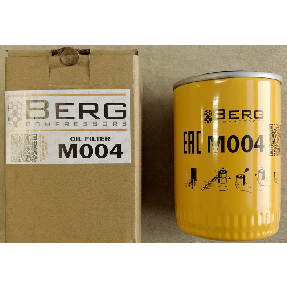 Фильтр масляный Berg M004 фильтр масляный fubag на 4 5 5 7 5 квт [641431]