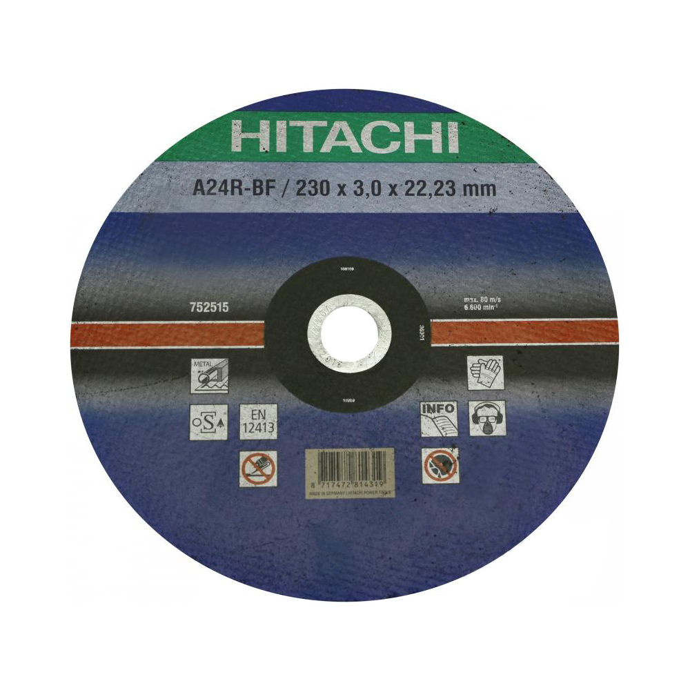 Диск отрезной по металлу 230 мм Hitachi круг отрезной 23030hr hitachi