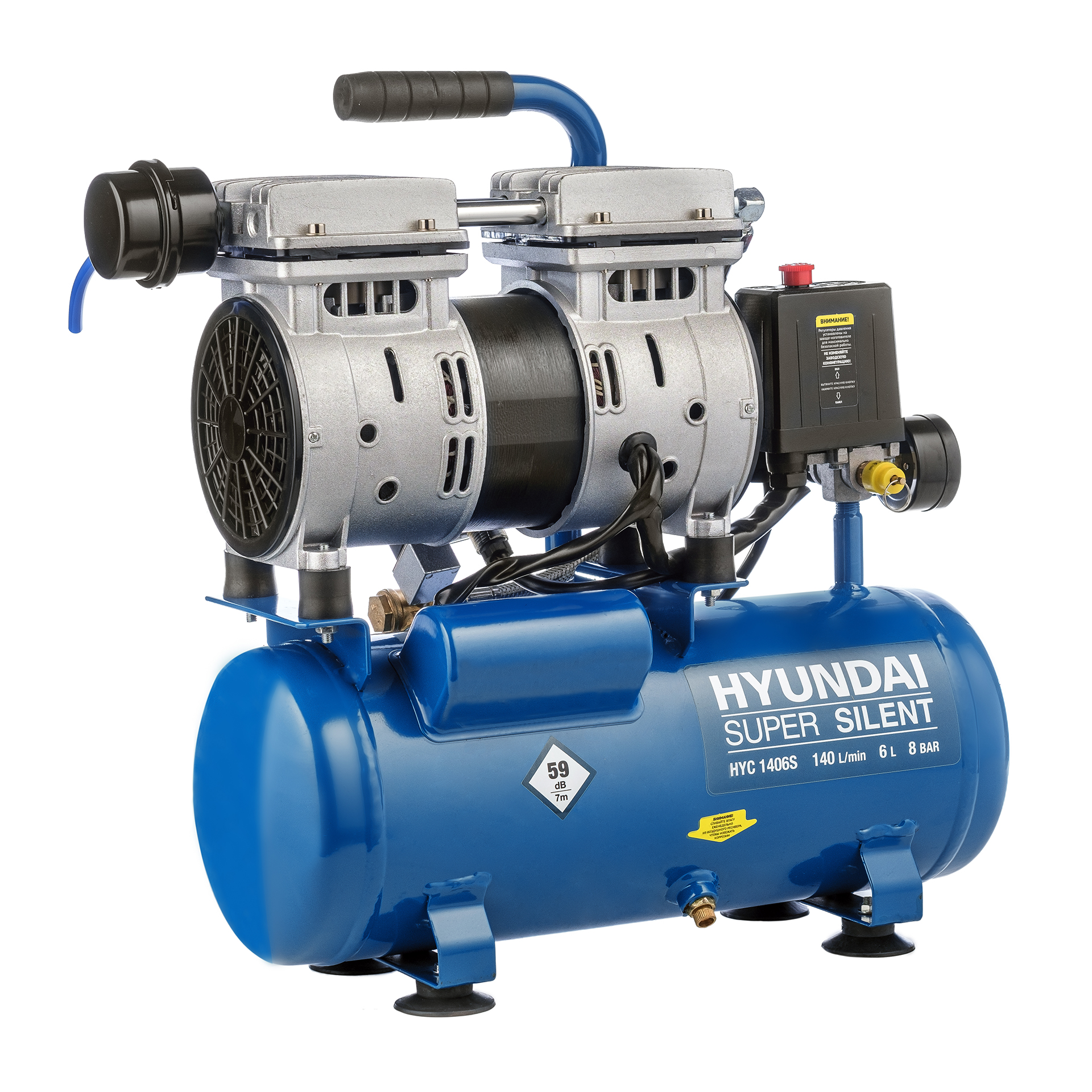 Воздушный компрессор Hyundai HYC 1406S компрессор hyundai hyc 30250lms 50 л 300 л мин 2 квт