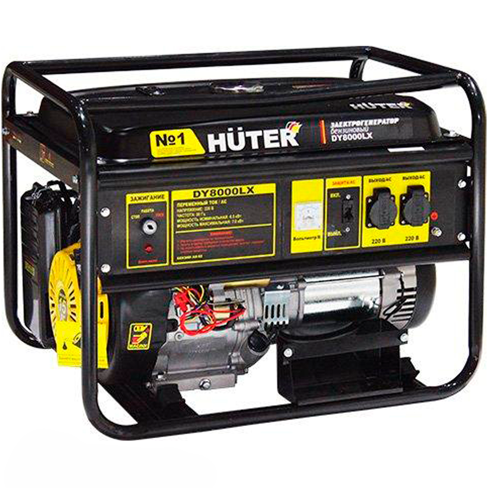 Электрогенератор бензиновый DY8000LX Huter электрогенератор бензиновый dy6500lx с колёсами и аккумулятором huter