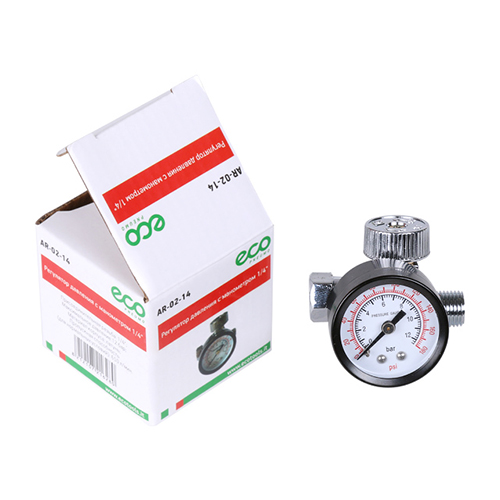 Регулятор давления с манометром ECO AR-02-14 регулятор давления с манометром для краскопультов walcom