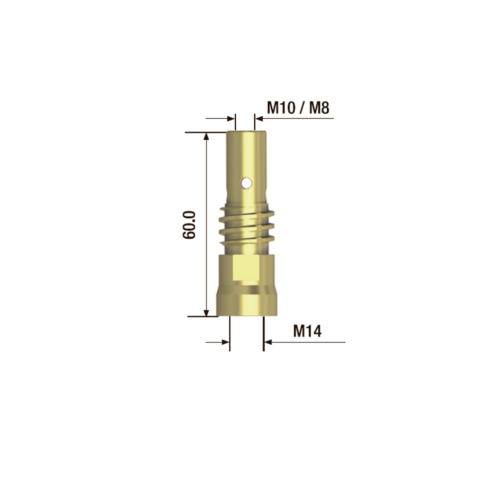 Адаптер контактного наконечника Fubag M8х65 мм (5 шт.) [FB.TA.M8.65] уплотнитель для окон профиль p на клейкой основе коричневый в упаковке 10 м