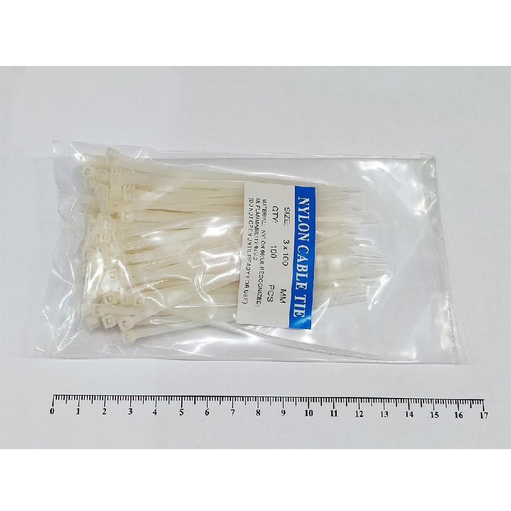 Хомут-стяжка белая 3х100 мм пластиковая (100 шт) соковыжималка для цитрусовых gorenje cj30e белая серебристая