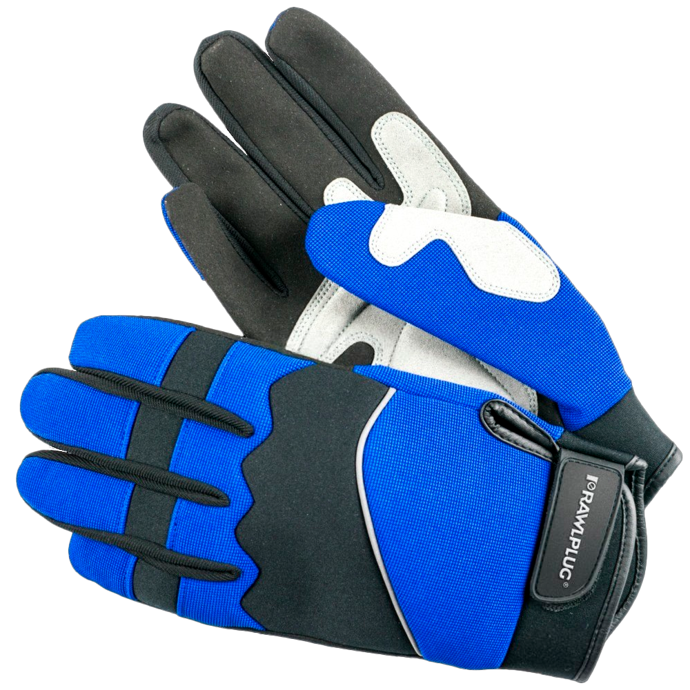 Защитные перчатки для работы с электроинструментом RAWLPLUG R-PGL-01-10 защитные легкие бесшовные перчатки wiederkraft