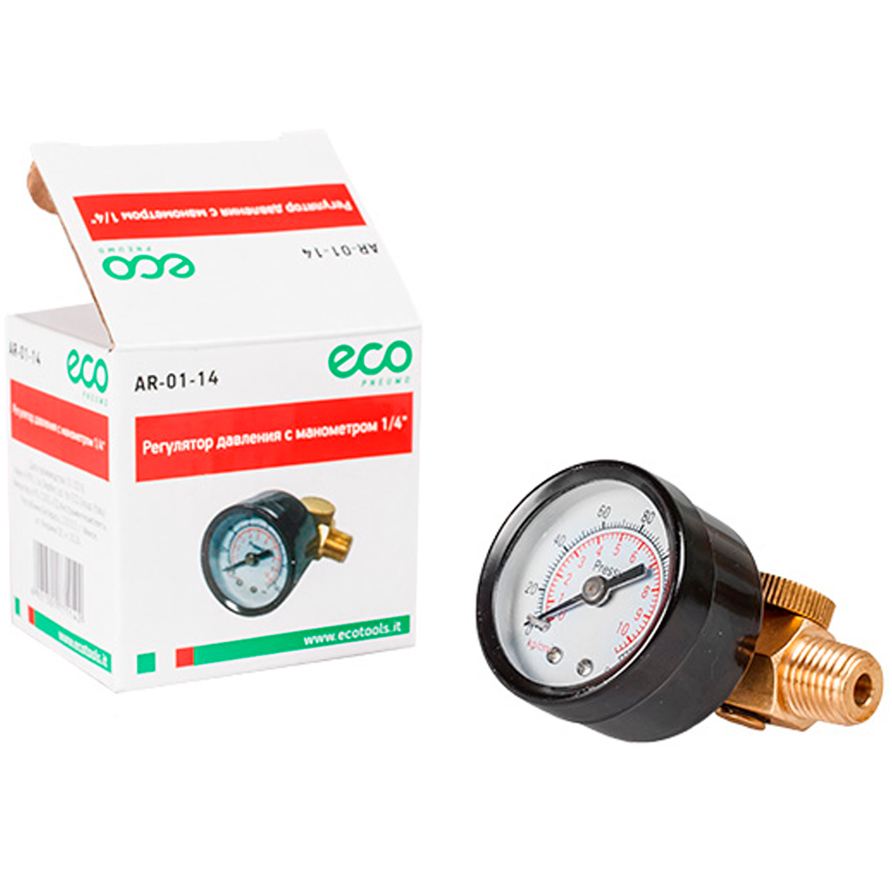 регулятор давления с манометром eco ar 02 14 Регулятор давления  с манометром ECO AR-14 на 1/4