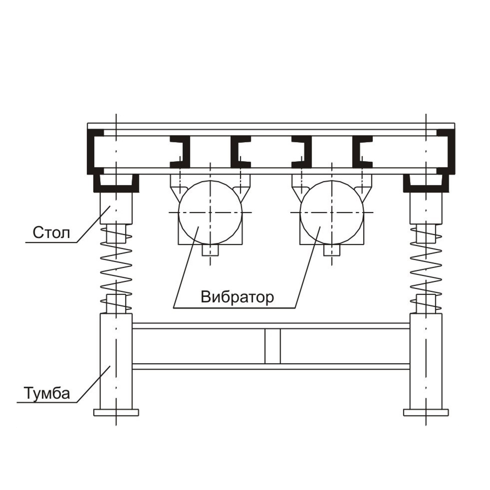 Горизонтальный вибростол чертеж