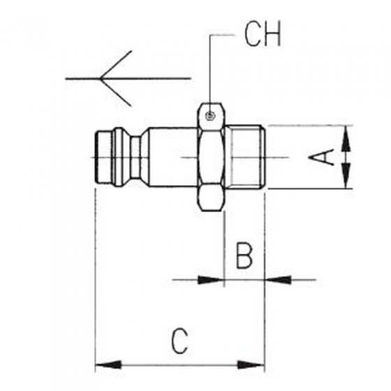 Ниппель БРС Aignep 00211000103NB, с наружной резьбой G1/4"