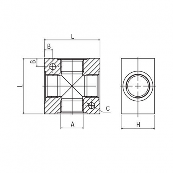 Крестовина алюминиевая Aignep 06040001102AG, с внутренней резьбой G1/8"