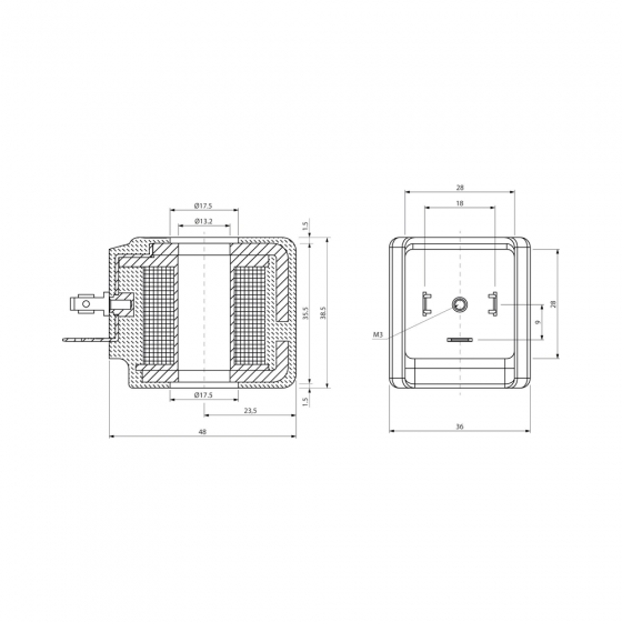 Катушка электромагнитная (соленоид) Aignep SOL21220AC000, 220V, 31 Вт